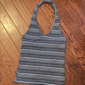 American Eagle Striped Multicolor Halter Top